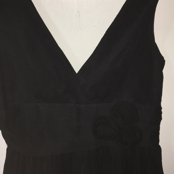 Black Chiffon V Dress Size Medium - Picture 3 of 5
